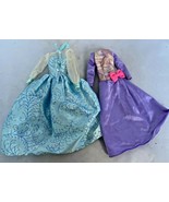 Lot of Two 90&#39;s Barbie Fashion Avenue Evening Dresses Long Gowns Blue Pi... - £19.43 GBP