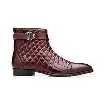 Belvedere Libero Genuine Ostrich Leg and Quilted Leather Boots R80 Dark Burgundy image 4