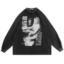 Karrcat  Style Hoodies Grunge Print Vintage Hip Hop Oversized Pullovers  Wash Bl - £113.67 GBP