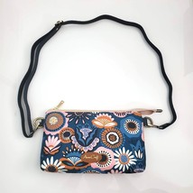 Handmade Blue Animated Floral Print Convertible Clutch Crossbody 10&quot; x 6... - £25.53 GBP