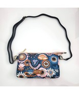 Handmade Blue Animated Floral Print Convertible Clutch Crossbody 10&quot; x 6... - $32.66