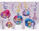 Shimmer and Shine Swirl Hanging Decorations Birthday Party Supplies 12 P... - £3.20 GBP