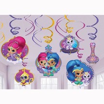 Shimmer and Shine Swirl Hanging Decorations Birthday Party Supplies 12 P... - £3.09 GBP