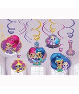 Shimmer and Shine Swirl Hanging Decorations Birthday Party Supplies 12 P... - £3.11 GBP