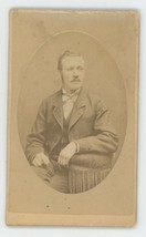 Antique CDV Circa 1870s Handsome Dashing Man Mustache Kerr Londonderry Ireland - £9.53 GBP