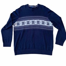 Nautica Pullover Crewneck Chunky Grandpa Dad Sweater Navy Blue and white... - £25.48 GBP