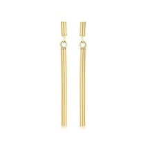 Carissima Gold 9 ct Yellow Gold Round Bar Drop Earrings  - $4,751.71 MXN