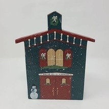 Vintage Wood Christmas Village Firehouse Shelf Setter Primitive Folk Art... - £23.25 GBP