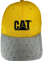 VTG CAT diamond plate brim yellow/gray hook &amp; loop adjustable hat - $20.07
