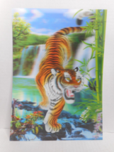 3D Wildlife HOLOGRAM Lenticular Poster Roaring Asian Tiger Plastic Placemat - £11.78 GBP