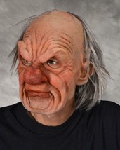 Old Man Mask Grumpy Mean Big Nose Wrinkles Super Soft Halloween Costume M9002 - £56.29 GBP