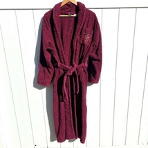 Vintage Victoria&#39;s Secret Gold Label Crown Red Terry Crest Full Length Robe OS - £46.97 GBP