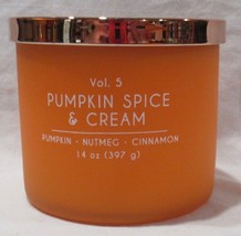 Kirkland&#39;s 14 oz Large 3-Wick Candle up to 40 hrs Vol. 5 PUMPKIN SPICE &amp; CREAM - £22.40 GBP