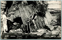 RPPC Native Americans at Baby Grand Piano Lower Wisconsin Dells WI Postcard J6 - £5.51 GBP