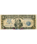 1899 USA $5.00 Five Dollar Silver Certificate Indian Chief N56454307 - $499.99