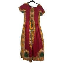 Rainbow Size Large African Smocked Top Maxi Dress Cotton Tribal Print - £30.92 GBP