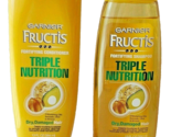 2X Garnier Fructis Triple Nutrition Shampoo &amp; Conditioner Dry Damaged Ha... - £15.76 GBP