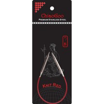 CHIAOGOO 9-Inch Red Line Circular Knitting Needles, 1.5/2.5mm - £14.07 GBP