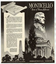 Monticello Home of Thomas Jefferson Brochure Charlottesville Virginia 1950&#39;s - £14.02 GBP