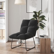  Leisure Chair Black Velvet, Metal Medium Adjustable Backrest - $2,570.95 MXN