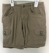 KUHL Shorts Womens 2 Tan Bermuda Hiking Nylon Cargo Outdoors Packable - $18.00