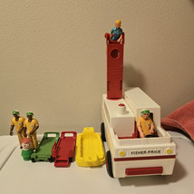 Vintage 1974 Fisher Price Rescue Truck with 5 Figures Fisher Price Toys USA - £35.15 GBP