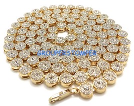  Sunflower Cluster Link New 36 Inch Long Crystal Rhinestone Necklace Glory  - £63.94 GBP