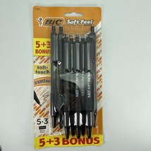 BIC Soft Feel Comfort Pens Black Ink Medium Ball Point 1.0mm 5 + 3 Bonus Pack - £6.24 GBP