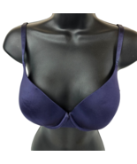 Victoria Secret Bra Bio Fit Demi Uplift 34DD Navy Blue Jeweled Strap, 2009 - $17.81