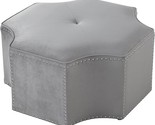 33&quot; Grey 100% Linen Specialty Cocktail Ottoman - $526.99