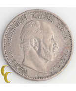 1876-A German States, Prussia 2 Mark (Extra Fine, XF) Wilhelm Silver KM#506 - $239.64 CAD