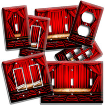 Retro Movie Theatre Red Curtains Light Switch Outlet Wall Plate Home Tv Room Art - £13.11 GBP+