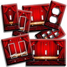 RETRO MOVIE THEATRE RED CURTAINS LIGHT SWITCH OUTLET WALL PLATE HOME TV ... - $9.99+
