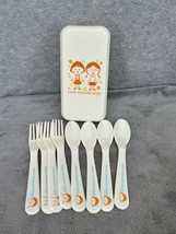 Set Of 8 RARE Chibi Maruko Chan Anime Plastic Spoons &amp; Forks In Case - $27.98