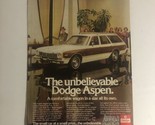 1976 Dodge Aspen Automobile Print Ad Vintage Advertisement Pa10 - £6.32 GBP