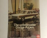 1976 Dodge Aspen Automobile Print Ad Vintage Advertisement Pa10 - $7.91