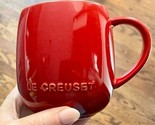LE CREUSET HERITAGE STONEWARE SPHERE U COFFEE TEA MUG Cerise Red NWOT - $24.78