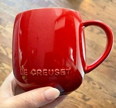 Le Creuset Heritage Stoneware Sphere U Coffee Tea Mug Cerise Red Nwot - £19.43 GBP