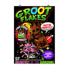 Groot Flakes Comic Cereal Hero Matte/Glossy Poster A0 A1 A2 A3 A4 | Wellcoda - £6.17 GBP+