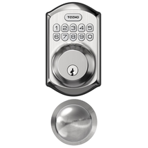 Electronic Deadbolt Lock Keyless Entry Keypad Smart Knob Handles Nickel Finish - £79.92 GBP