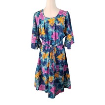 Vintage Hawaiian Dress Summer Vacation Tropical Flowers Luau Hawaii Hibi... - £39.29 GBP