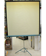 Vintage Da-Lite Flyer 47&quot; x 48&quot; &amp; 68&quot; Diagonal Projector Screen Blue Met... - $1,142.18 MXN