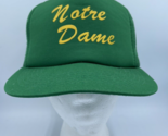 Vtg Notre Dame Hat Green Mesh Snap Back Trucker Cap Made in Korea Irish EUC - $12.59
