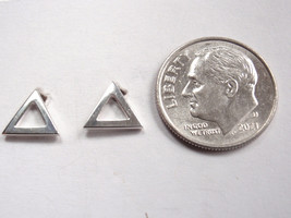 Small Triangle 925 Sterling Silver Stud Earrings 8mm - £7.16 GBP