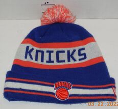 New York Knicks Pom NBA Knit Beanie Hat Cap Orange Blue Hardwood Classic - $29.65