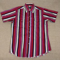 Vintage Panhandle Slim Pearl Snap Shirt Mens 16.5 Multicolor Stripe USA ... - $27.83