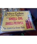 SHELL MOTOR OIL &amp; GASOLINE VINTAGE Gas Pump SIGN Mechanic Garage Free Sh... - $16.83