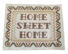 Vintage Handmade Unframed ‘Home Sweet Home’ Cross Stitch Sampler Farmhouse - £11.56 GBP