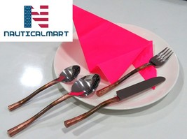 Al-Nurayn Stainless Steel Copper Flatware Set W/Knife, Spoon And Fork Se... - $69.00