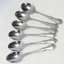 Oneida Arbor Rose True Rose Oval Soup Spoons 6 7/8&quot; Stainless  Lot of 6 - $18.61